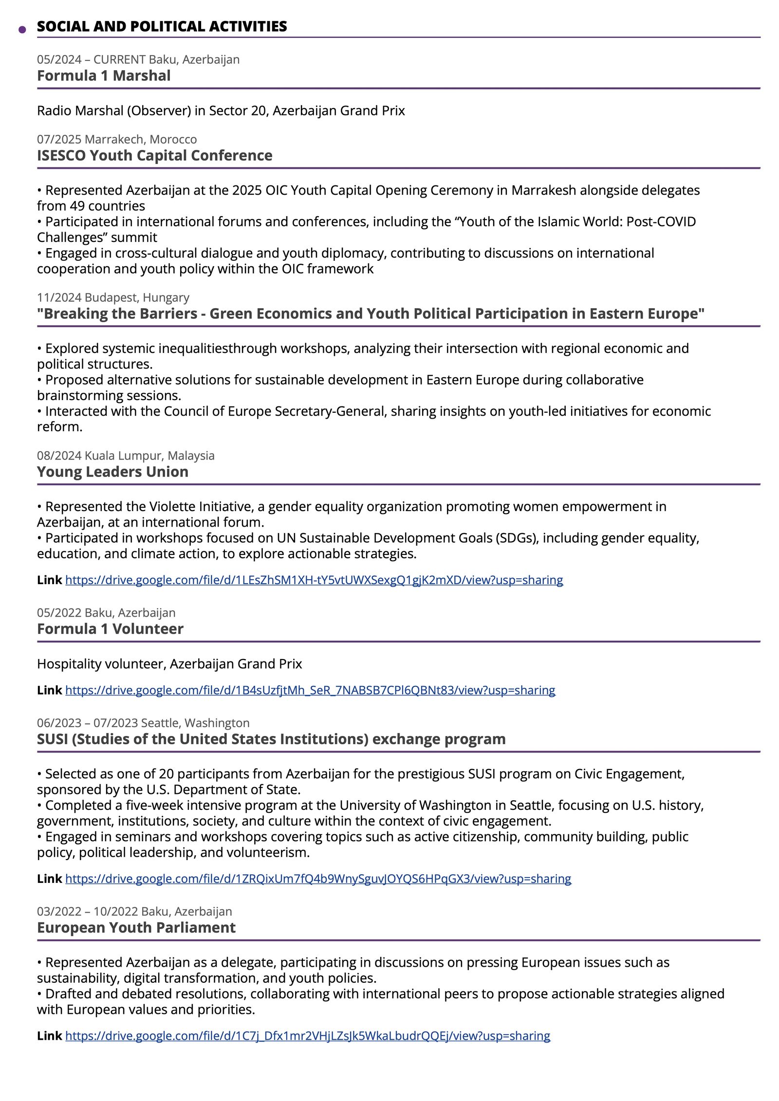Nurida Guliyeva CV — page 2